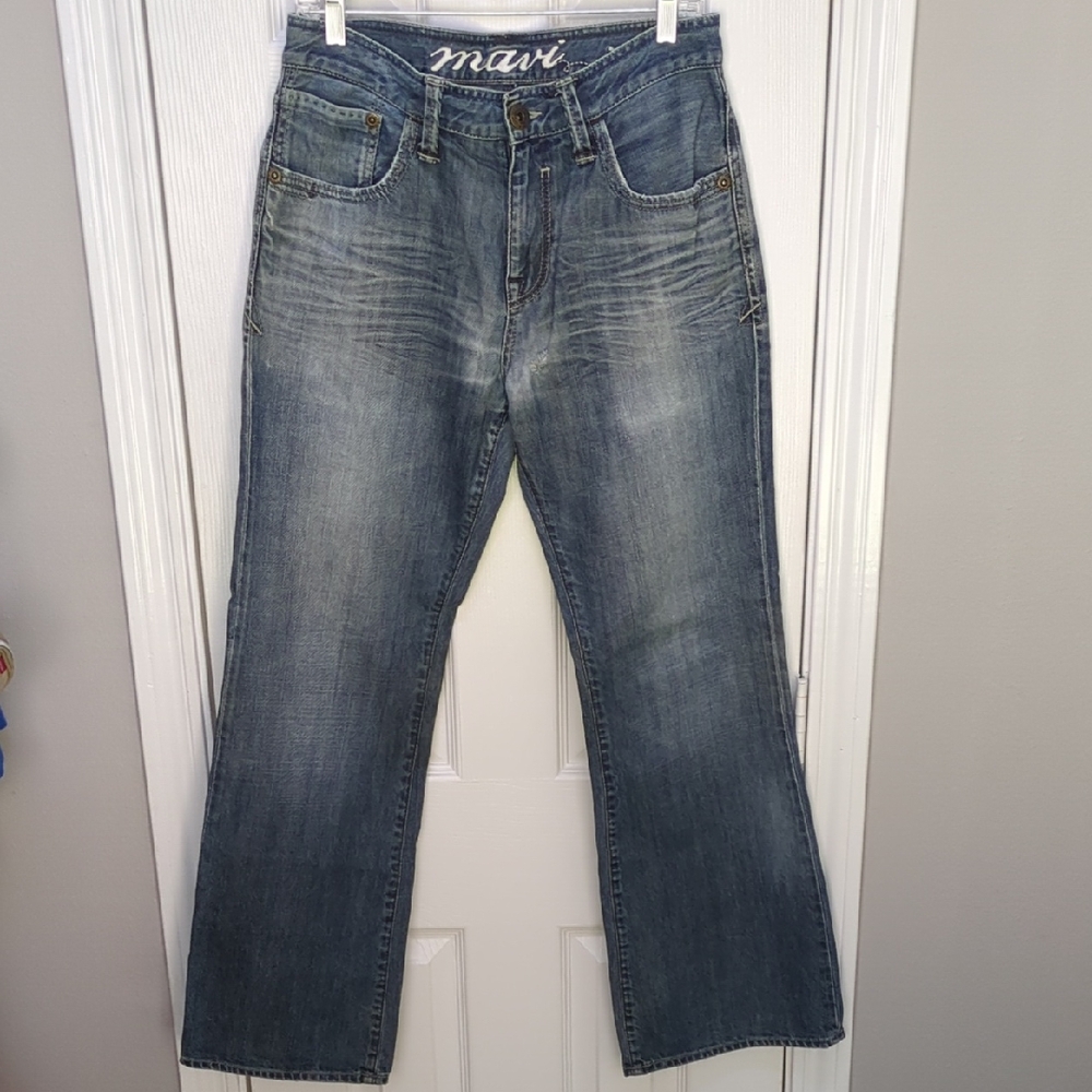 Men's Mavi Dustin Classic Blue Distressed Denim Jeans